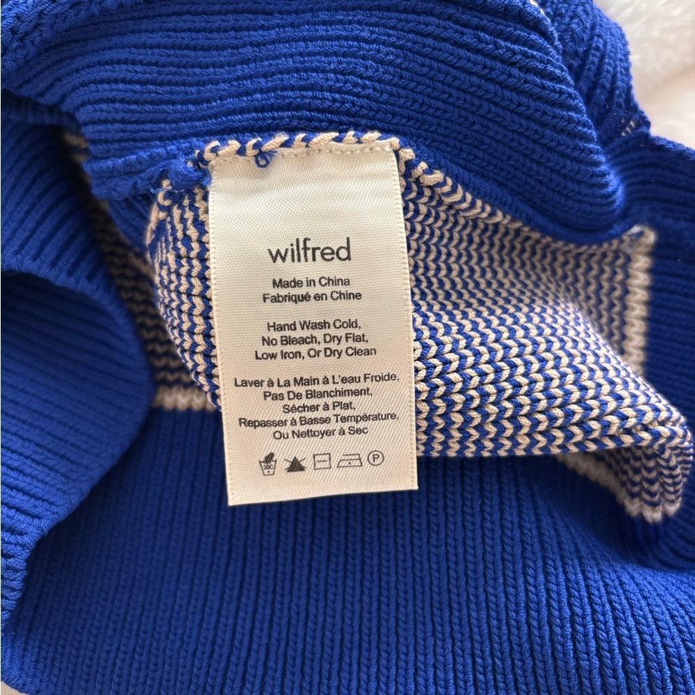 Wilfred Royal Blue and Cream Knit Top Sz medium - Picture 4 of 7
